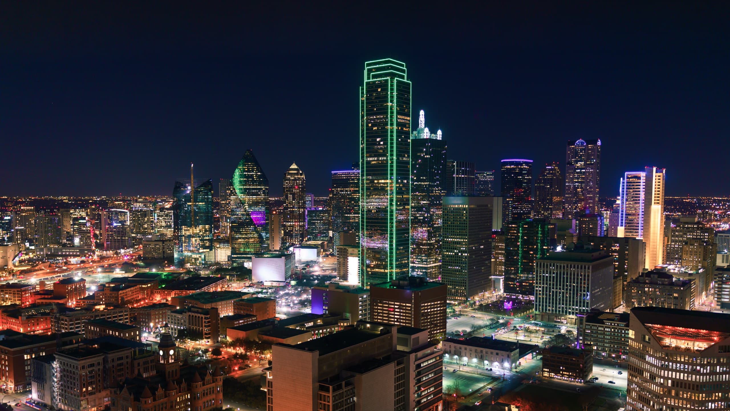 Dallas-Fort Worth skyline at sunset